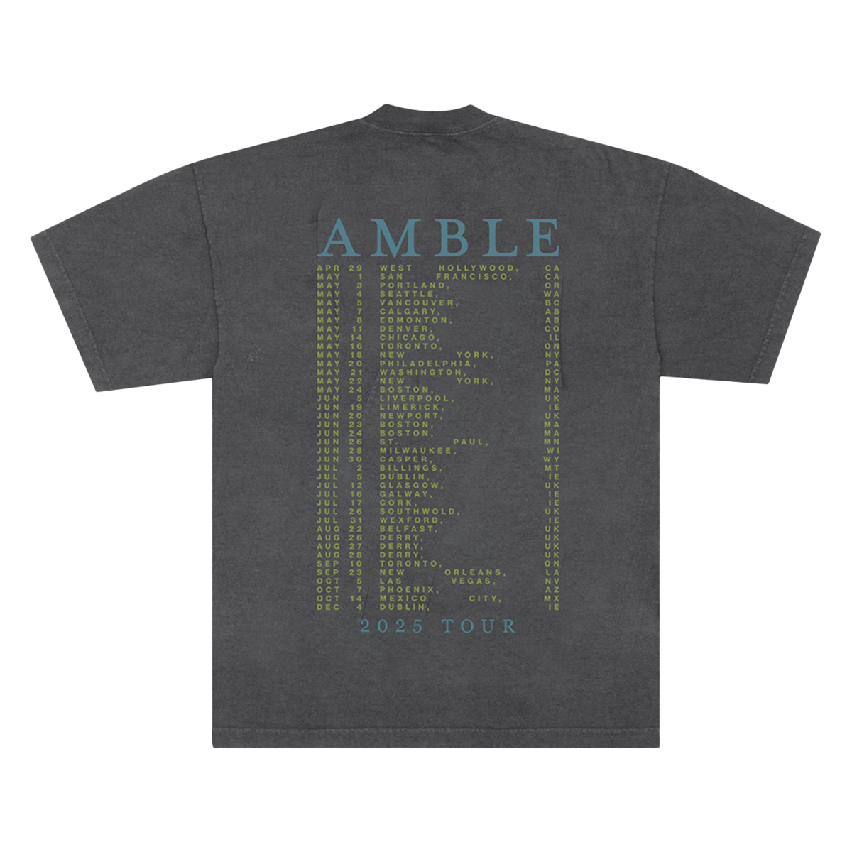 Amble 2025 Pub Tour Tee
